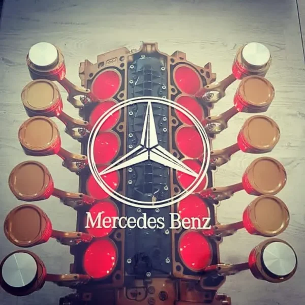 E36F-003 image 1 Mercedes-Benz V12 Engine Coffee Table with RGB LED Lighting