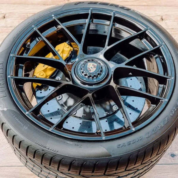 E36F-025 image 4 Porsche 911 Wheel Coffee Table with Pirelli P Zero & Carbon Ceramic Brake