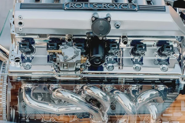 Rolls-Royce Phantom V12 Engine Coffee Table with Suar Wood Base