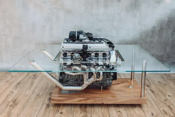 Rolls-Royce Phantom V12 Engine Coffee Table with Suar Wood Base
