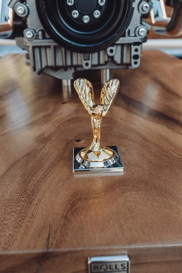 Rolls-Royce Phantom V12 Engine Coffee Table with Suar Wood Base